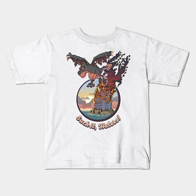 Hater Dragon Kids T-Shirt by Slothjaer